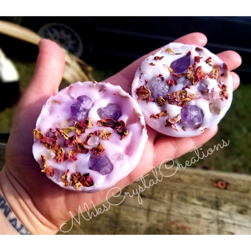 TAG LIST (COMING SOON); crystal & herb infused wax melts.